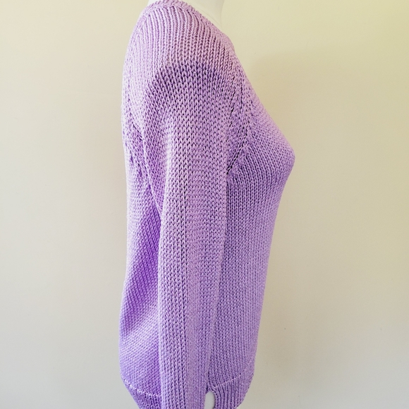 J. Crew lavender metallic sparkle sweater size small - Picture 4 of 9